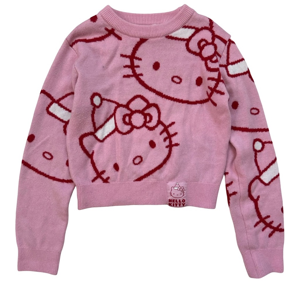 Hello Kitty Sanrio H&M Pink Red Sweater - size 8/10